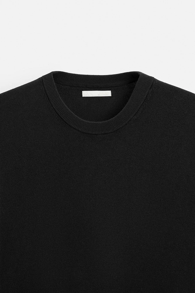 VISCOSE BLEND KNIT T-SHIRT