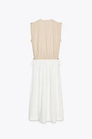 COMBINATION POPLIN DRESS