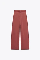 WASHED EFFECT WIDE LEG PANTS