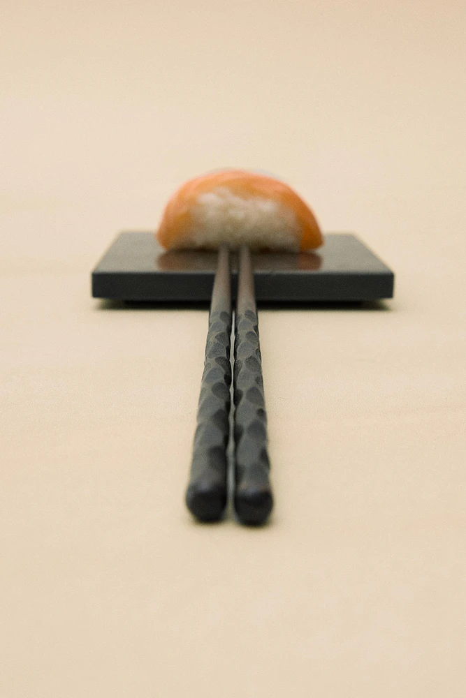 SET OF CHOPSTICKS AND WOODEN STAND