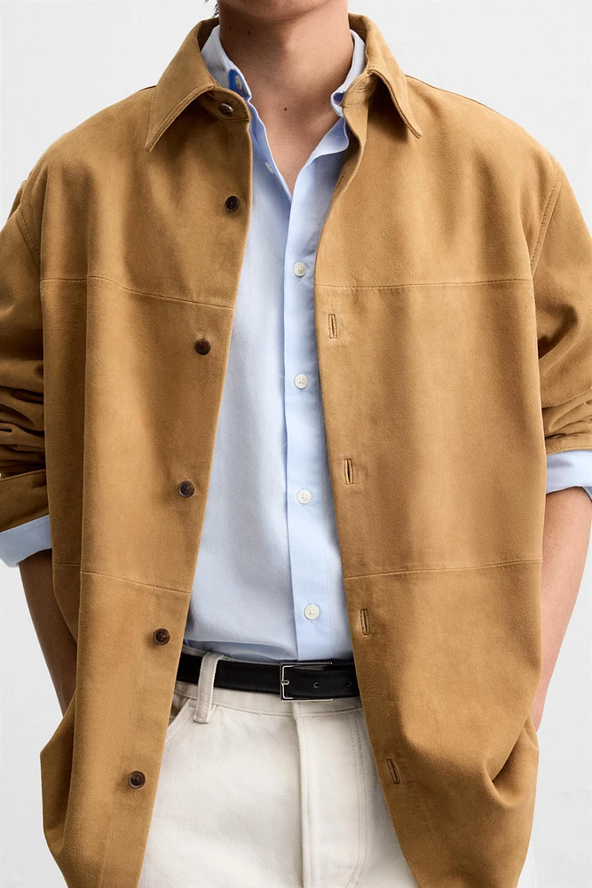 REGULAR FIT SUEDE SHIRT