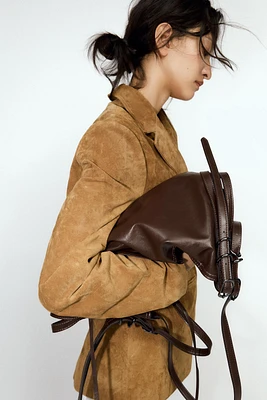 BUCKET BAG WITH BUCKLES