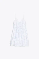 EMBROIDERED POPLIN DRESS