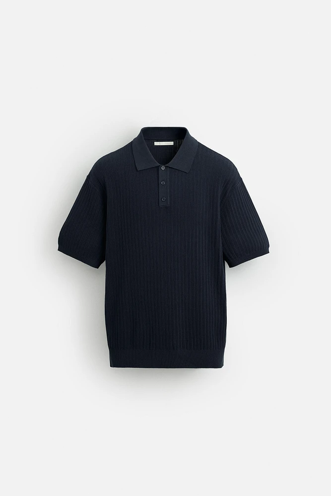 POLO MAILLE STRUCTURE VERTICALE