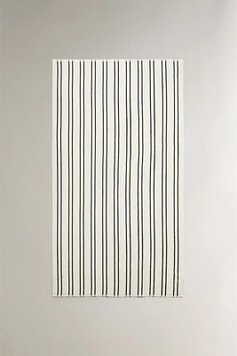 VELOUR BEACH TOWEL WITH THIN STRIPES