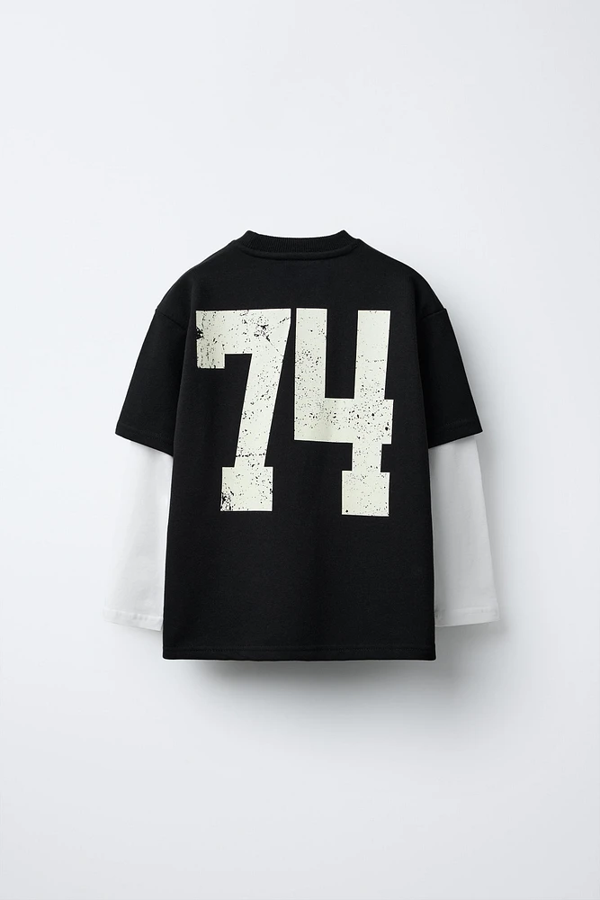 T-SHIRT STYLE UNIVERSITAIRE FLOQUÉ