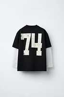 T-SHIRT STYLE UNIVERSITAIRE FLOQUÉ