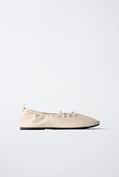 LACE-UP BALLET FLATS
