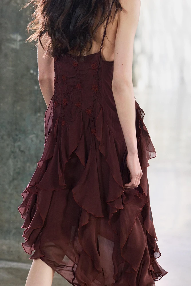 ZW COLLECTION EMBROIDERED ASYMMETRIC DRESS