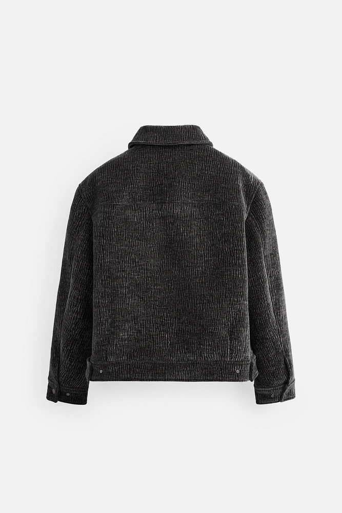 TEXTURED WRINKLED EFFECT JACKET