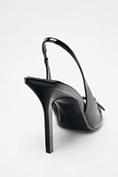 PATENT FINISH HEELED SANDALS
