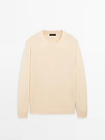 Cotton blend knit sweater