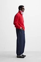 TEXTURED ZIP SWEATSHIRT
