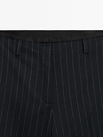 Pantalon à rayures tennis en laine mélangée