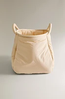 VANILLA NYLON BASKET WITH HANDLES