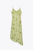 PRINTED TULLE MIDI DRESS