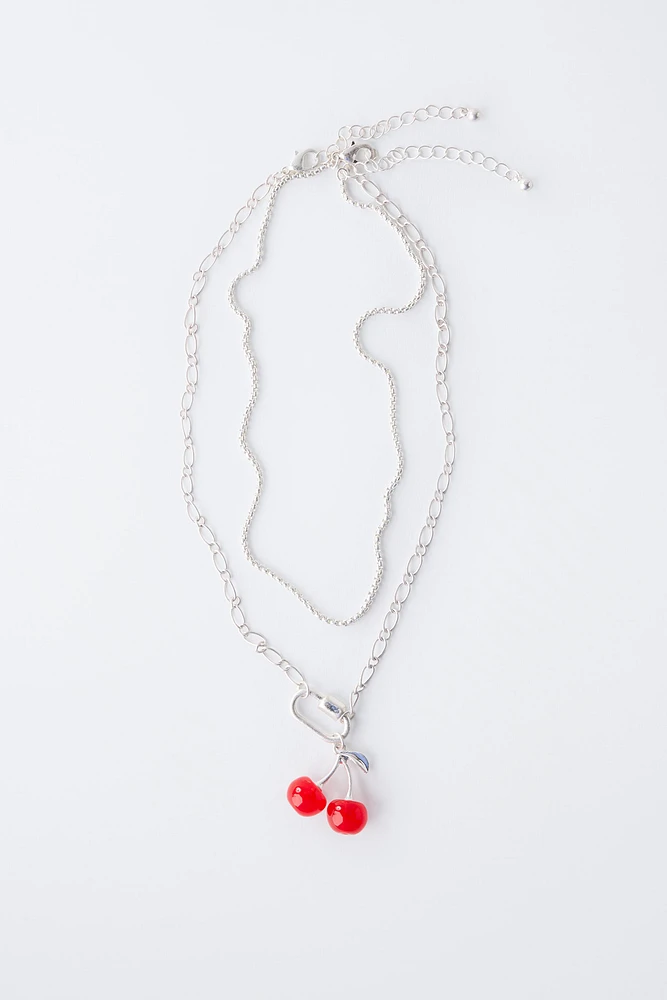 TWO PACK OF CHERRY NECKLACES