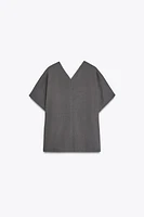 T-SHIRT EN COTON À DÉCOLLETÉ V