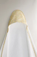 SERVIETTE DE BAIN CAPUCHE BÉBÉ PASSEPOIL FLEUR