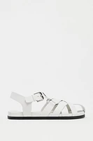 FLAT LEATHER FISHERMAN SANDALS