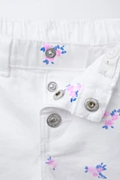 BERMUDA HIGH WAIST SERGÉ FLEURS