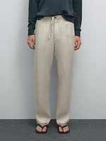 Total look linen trousers