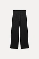 TEXTURED WIDE LEG PANTS