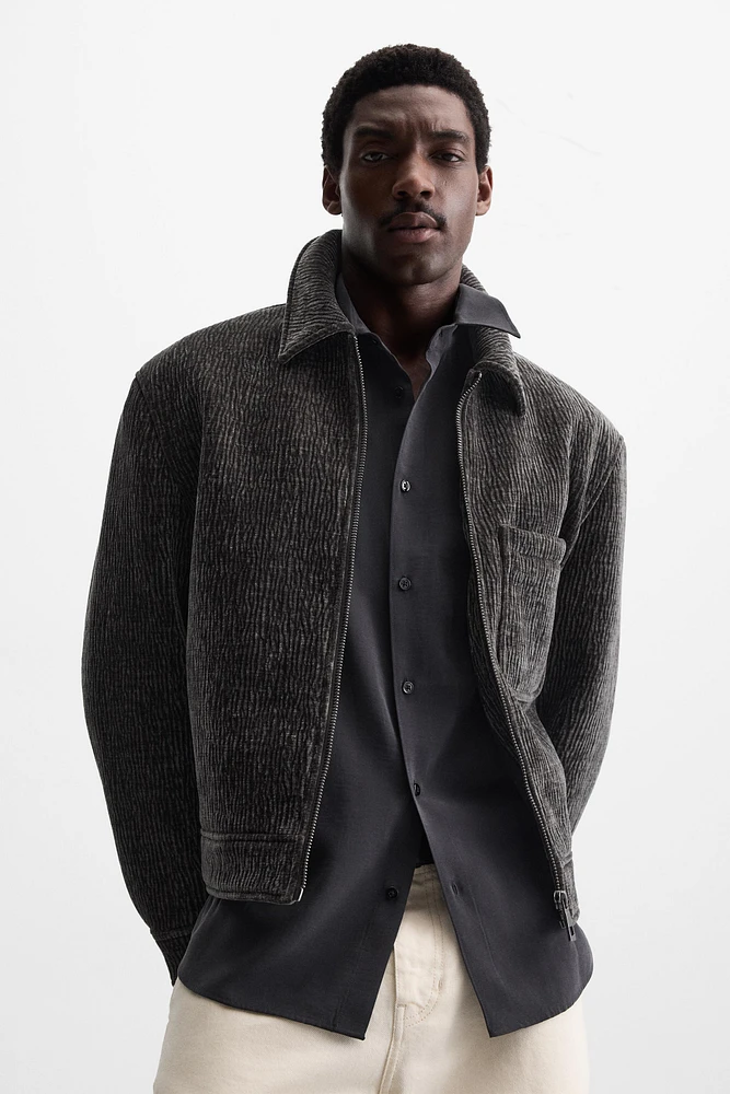 TEXTURED WRINKLED EFFECT JACKET
