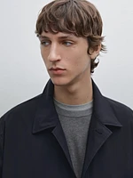 Technical fabric trench coat