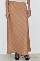 ZW COLLECTION 100% LINEN MIDI SKIRT