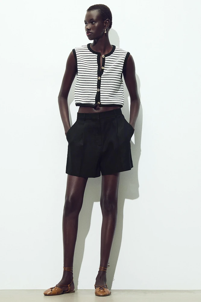 BUTTONED JACQUARD VEST TOP