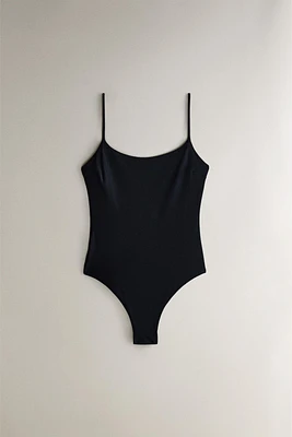 PLAIN COLOR SWIMSUIT WITH THIN STRAPS