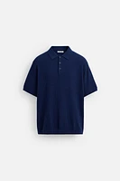 RIBBED KNIT POLO SHIRT