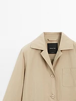 Cotton blend blazer with pockets