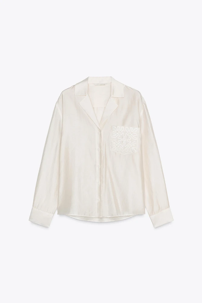ZW COLLECTION EMBROIDERED POCKET SHIRT