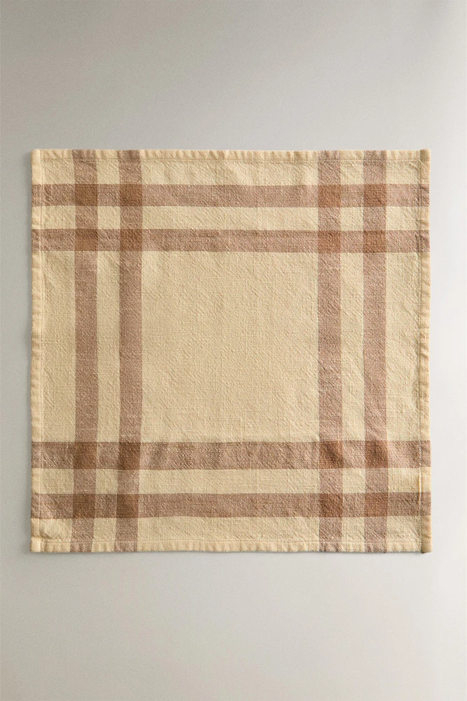 SERVIETTES DE TABLE COTON CARREAUX (LOT 2 UNITÉS