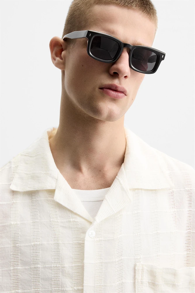 OPENWORK TEXTURED SHIRT