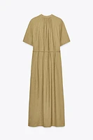 BEADED BELT MIDI DRESS