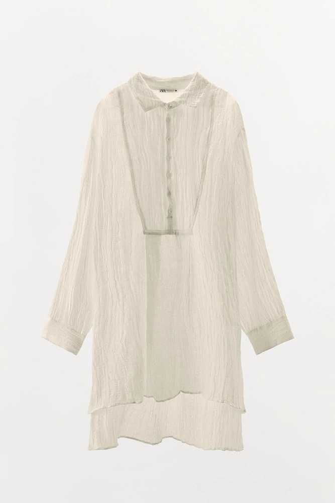 LIMITED EDITION WRINKLE EFFECT LINEN SHIRT
