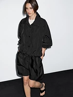High neck bomber puff jacket