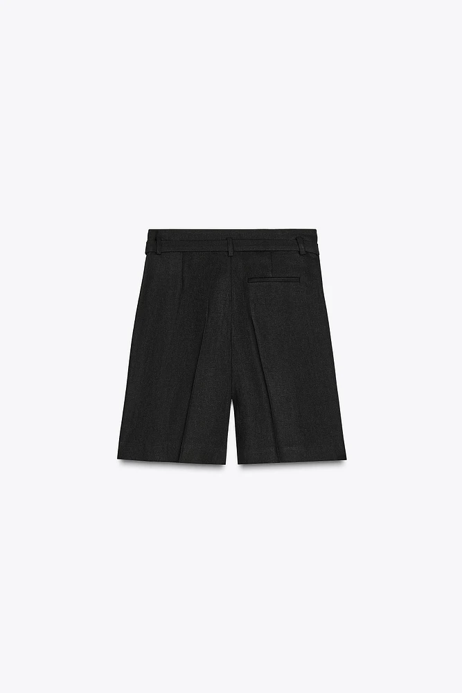 LINEN BLEND SHORTS ZW COLLECTION