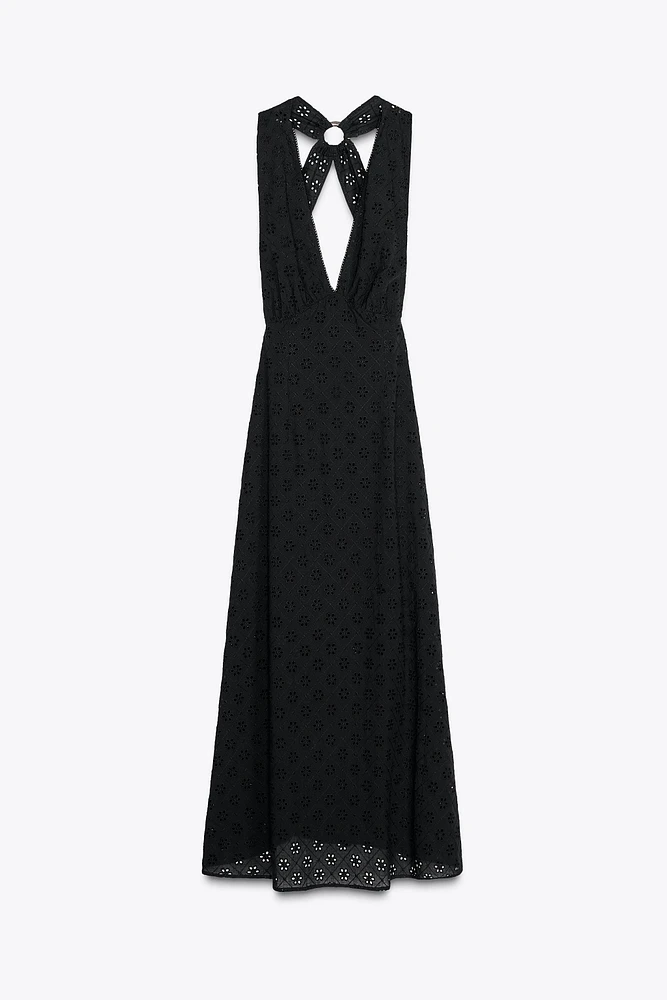 OPENWORK EMBROIDERED DRESS
