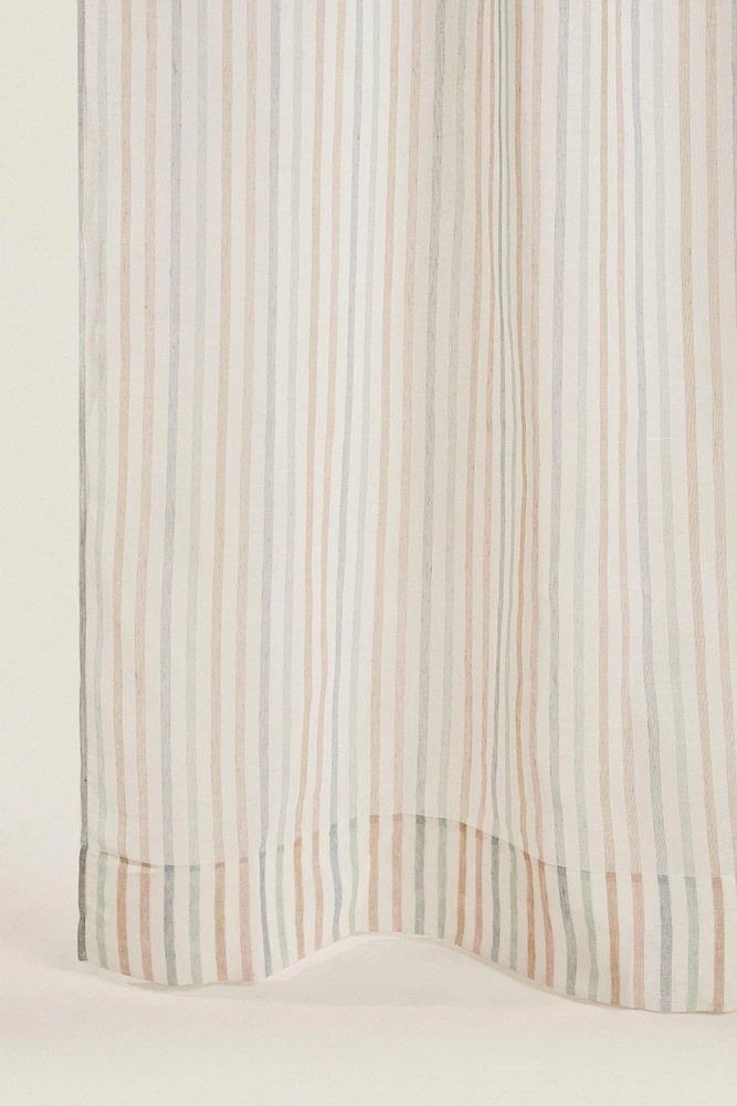 LOW OPACITY MULTICOLORED STRIPED CURTAIN