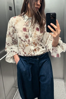 METALLIC THREAD PRINTED SHIRT