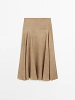 Jupe midi ample lin mélangé
