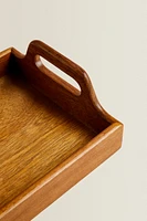 WOODEN TRAY WITH HANDLES