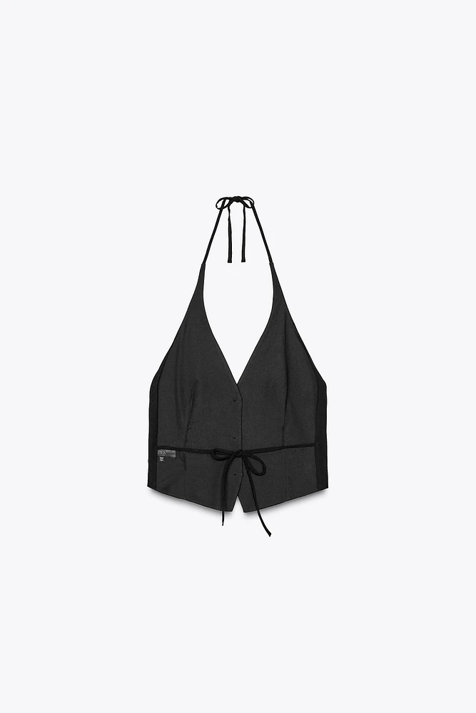 GILET HALTER À NŒUDS