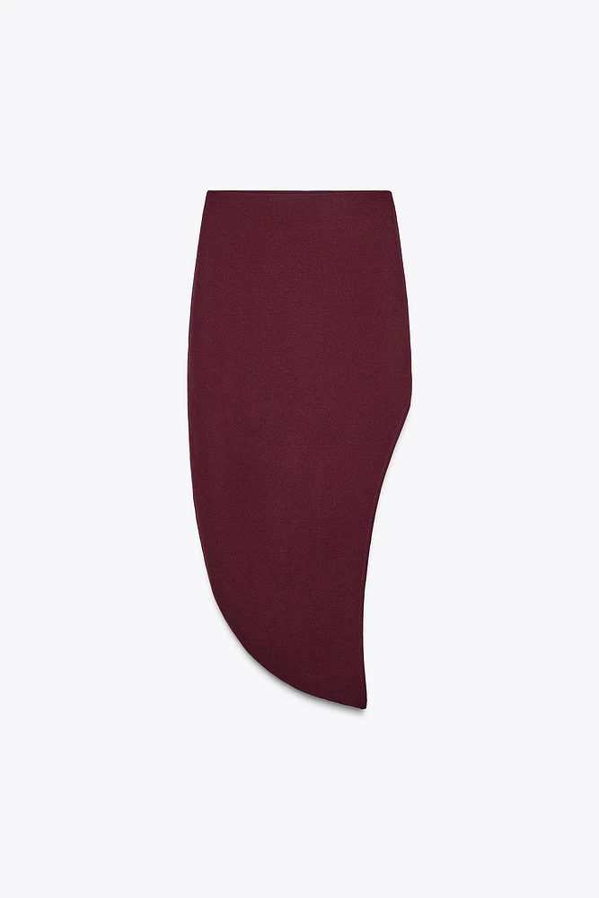 ASYMMETRIC CREPE SKIRT