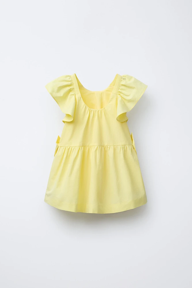 ROBE EN POPELINE À NŒUDS