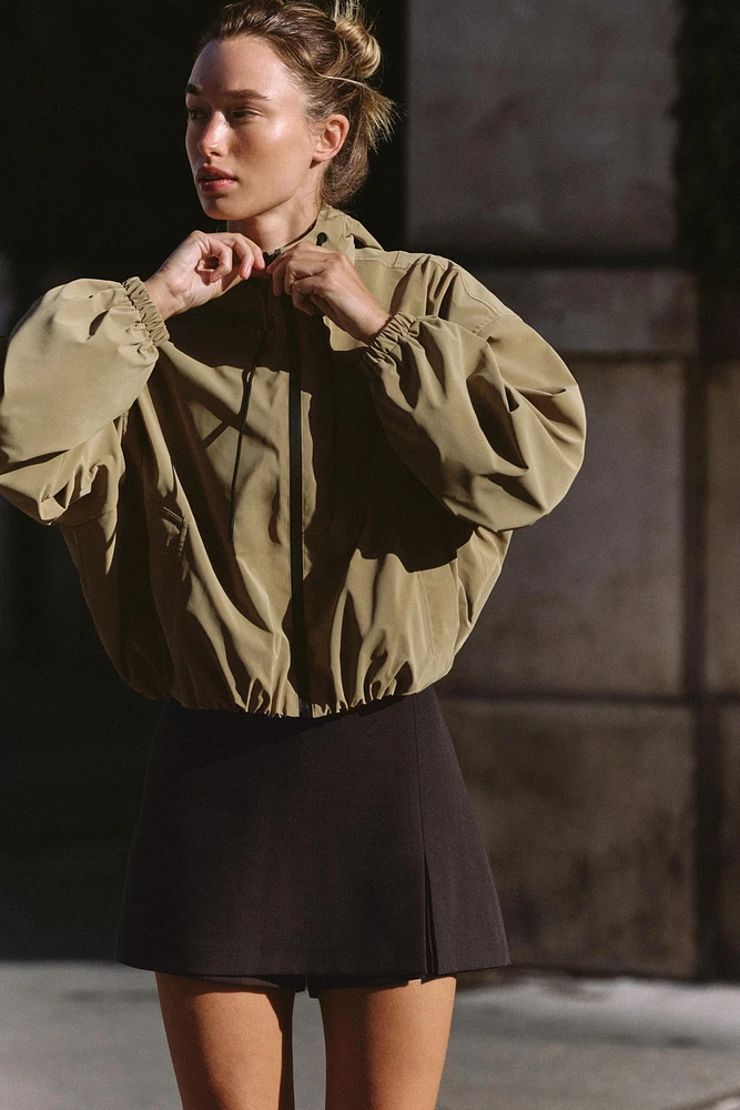 HOODED RUBBERIZED JACKET